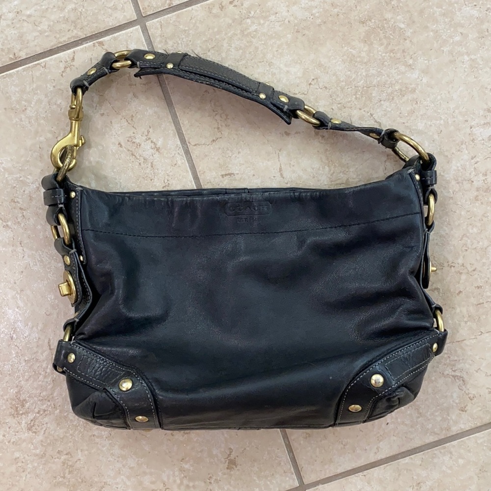 Black leather Coach bag